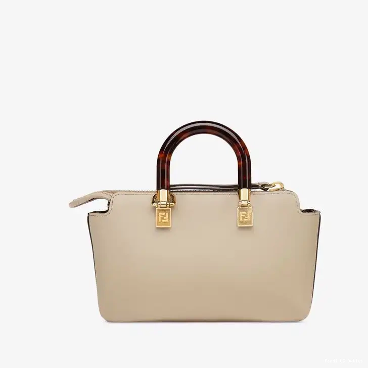 Affordable HOT Grey By Logo Boston In ROMA Leather The Bag Mini Calf Fendi Way 0508